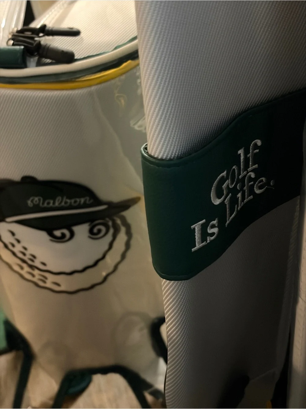Malbon Green and gold Stand golf bag. TEAM MALBON - Picture 6 of 9